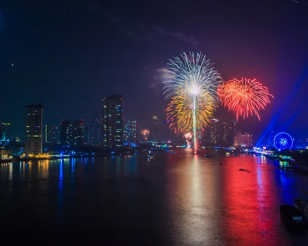 Bangkok miasto w nocy — Zdjęcie stockowe