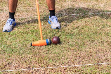 İnsanlar ahşap Top sporları