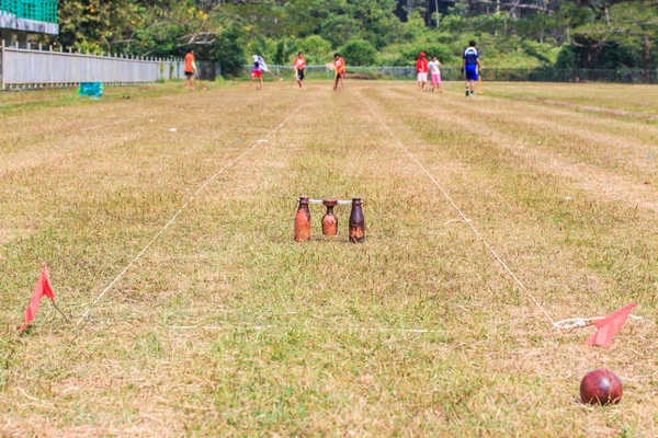 Menschen spielen Holzball — Stockfoto