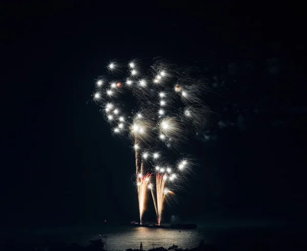 Beautiful colorful holiday fireworks — Stock Photo, Image