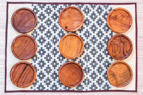 Coasters de madeira para vidro — Fotografia de Stock