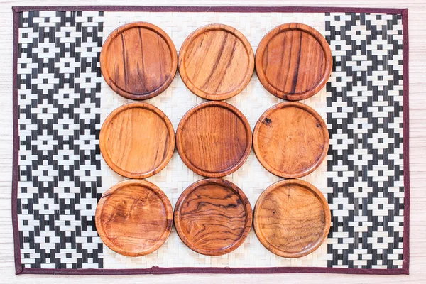 Wooden coasters for glass — Stock Photo, Image