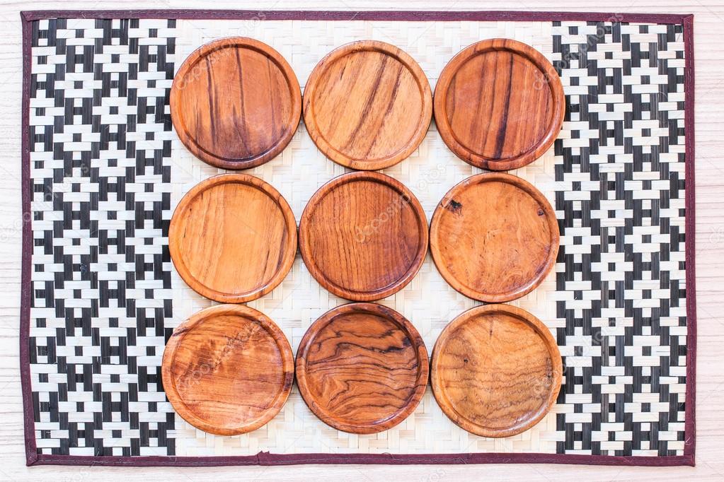 Wooden coasters for glass