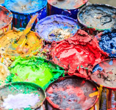 Eski boya sanatçı Boya fırçaları boyalar ve fırçalar