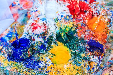 Eski boya sanatçı Boya fırçaları boyalar ve fırçalar