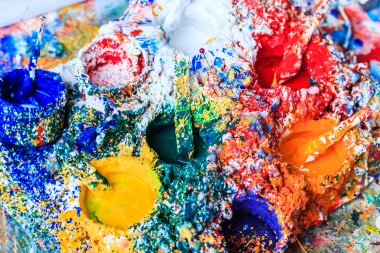 Eski boya sanatçı Boya fırçaları boyalar ve fırçalar