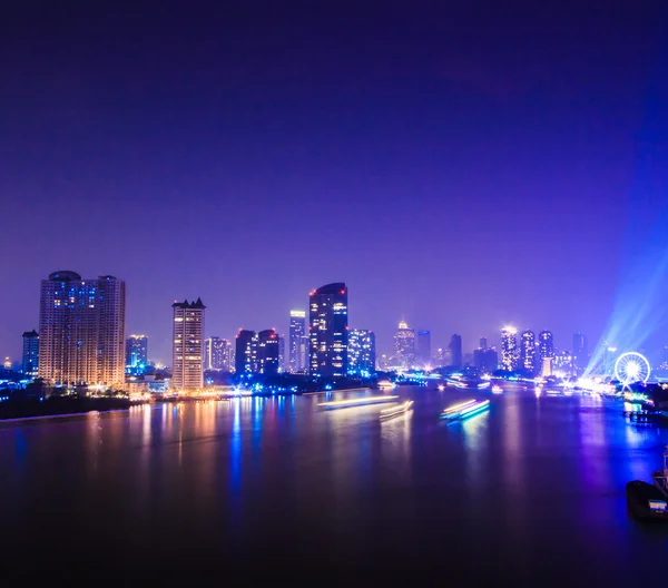 Bangkok stad på natten — Stockfoto