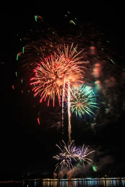 Beautiful colorful holiday fireworks — Stock Photo, Image