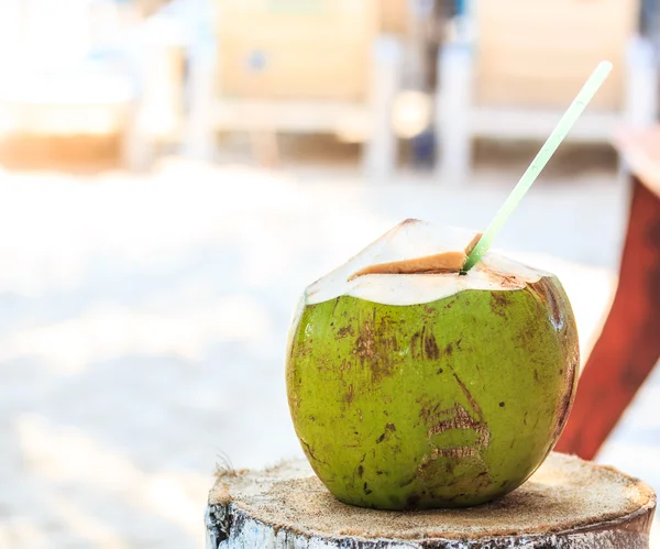 Kokosnoot water drinken — Stockfoto
