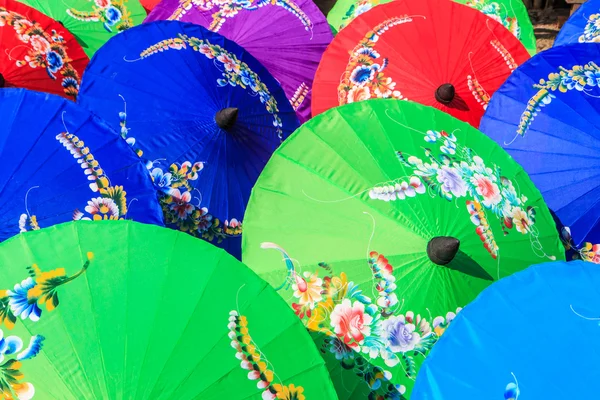 Papíru deštníky v Thajsku — Stock fotografie