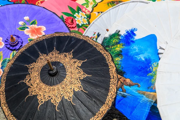 Paper umbrellas in Thailand — Stock Photo, Image