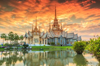 Wat thai in temple Thailand clipart