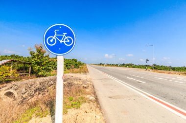 Bisiklet etiket lane ve yol