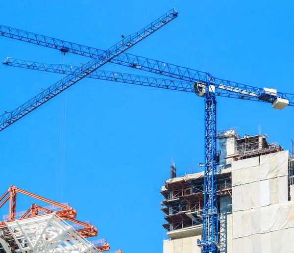 Construction site with cranes — Stock Photo, Image