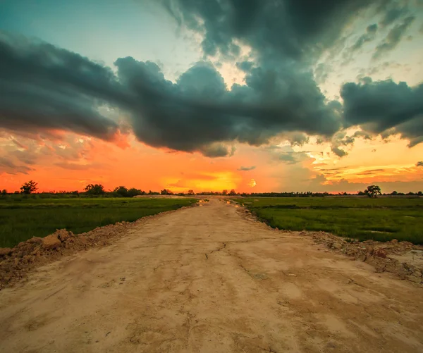 Sunset over road — Stock Photo, Image