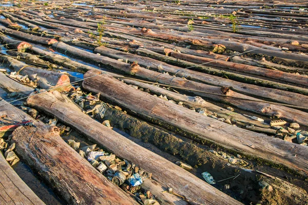 Stapel hout landschap — Stockfoto