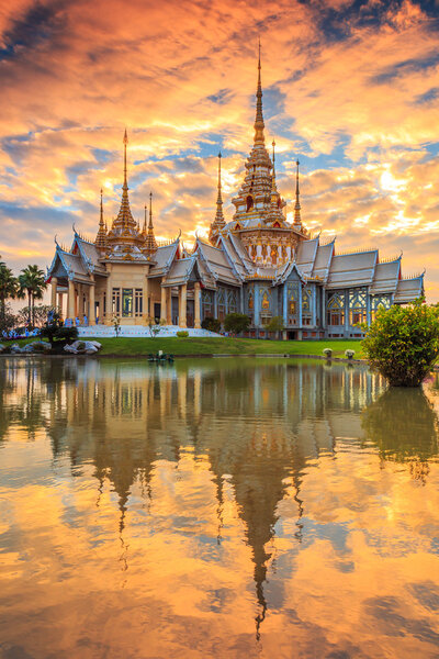 Wat thai at sunset in  Thailand