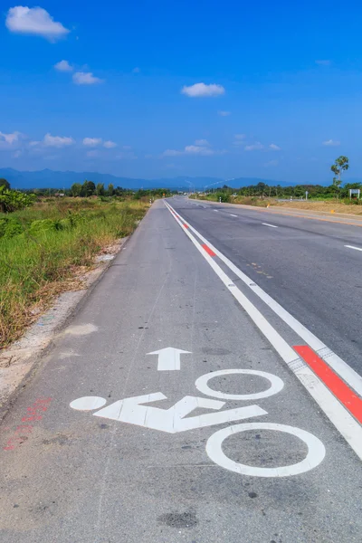 Bike lane on road — Stock Photo, Image