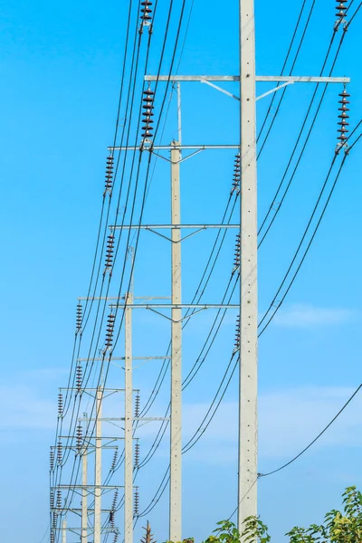 Wires pole electricity post — Stock Photo, Image