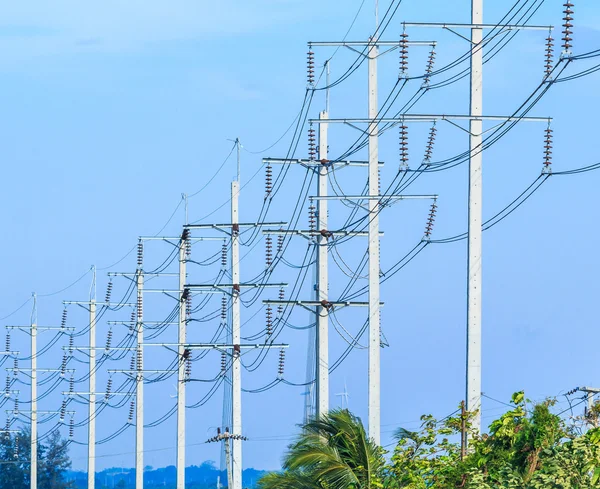 Wires pole electricity post — Stock Photo, Image