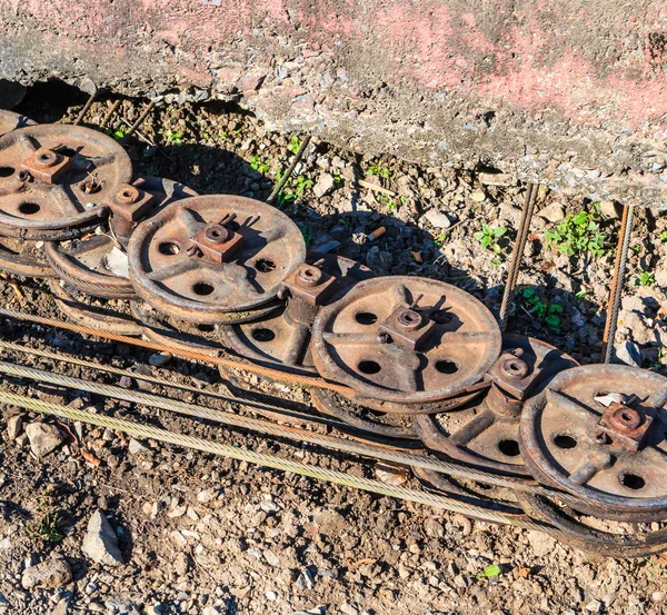 Hackad rälsvagnar railroad — Stockfoto