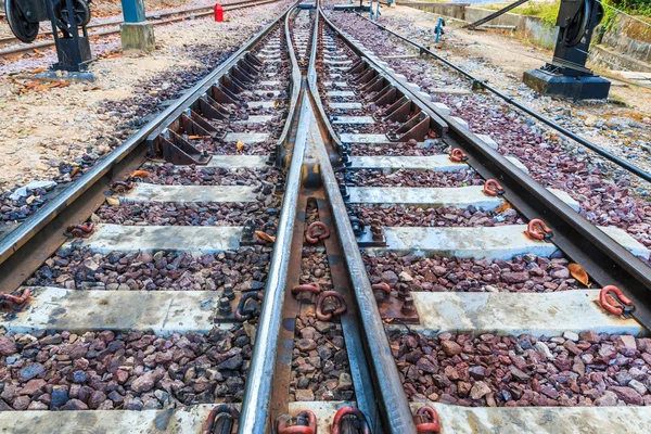 Järnvägen rails bakgrund — Stockfoto