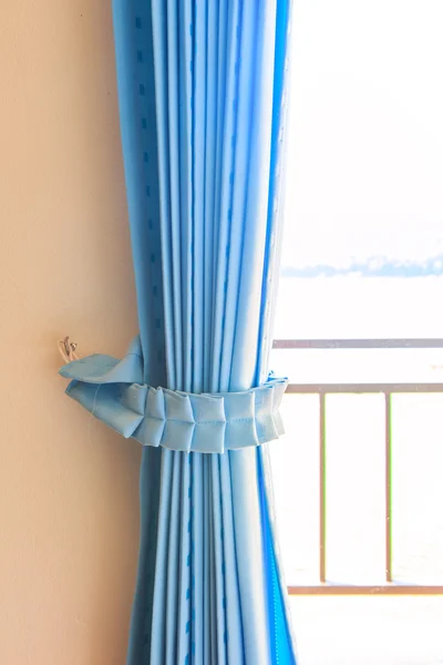 Azul cortinas fundo — Fotografia de Stock