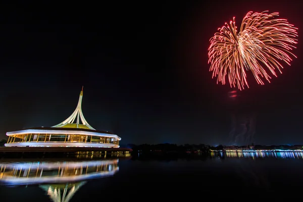 スワン ルワン ラマ 9 世の花火 — ストック写真