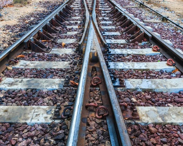 Järn Railroad skenorna — Stockfoto