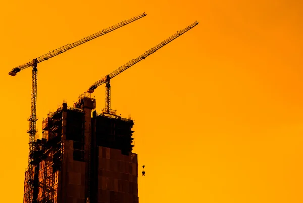 Construction Site silhouettes — Stock Photo, Image