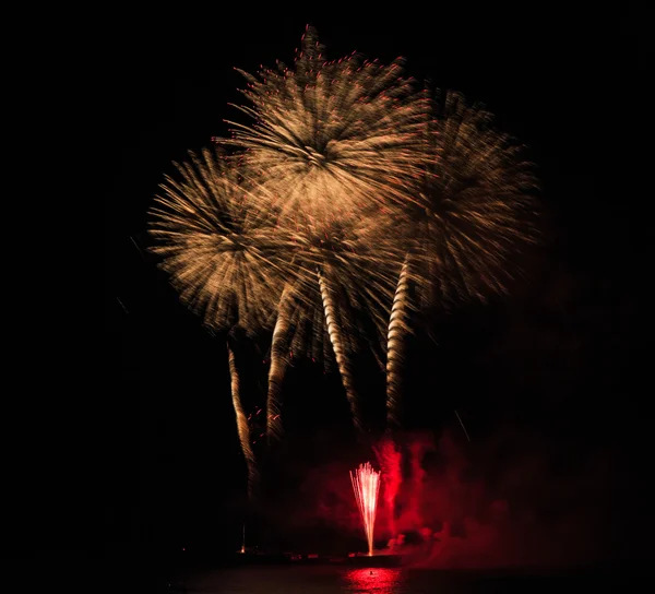 Beautiful colorful holiday fireworks — Stock Photo, Image