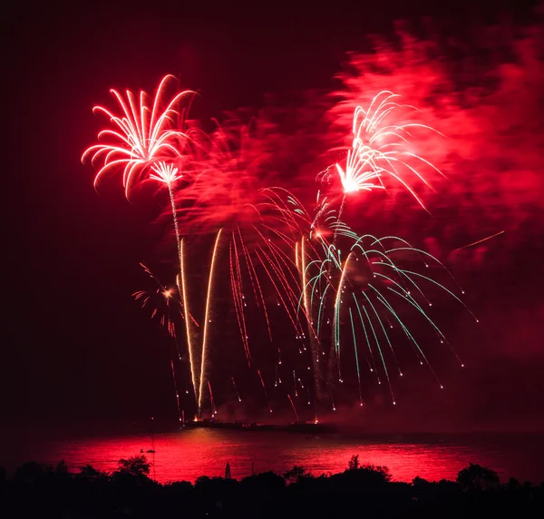 Beautiful colorful holiday fireworks — Stock Photo, Image