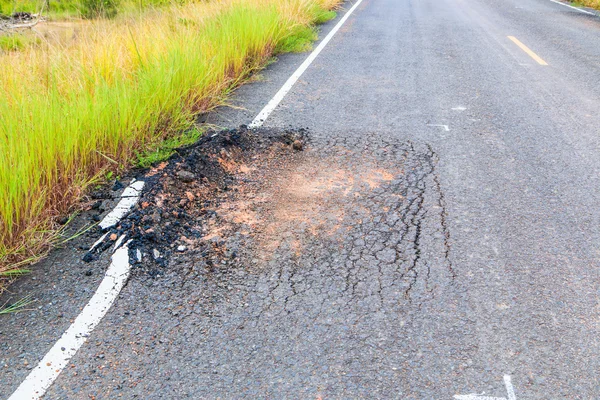 Damaged road Road — Stock Photo, Image