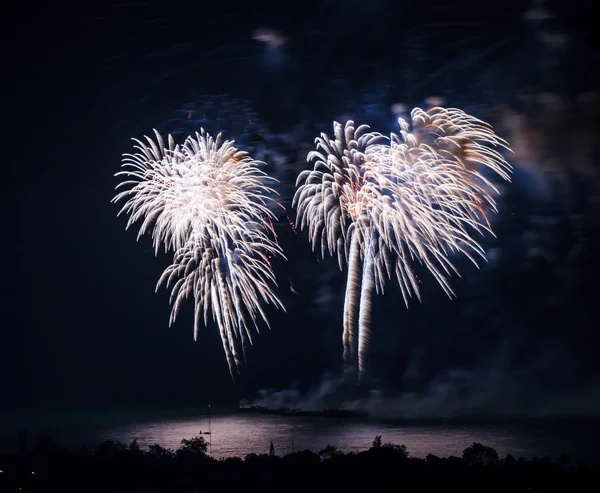 Beautiful colorful holiday fireworks — Stock Photo, Image