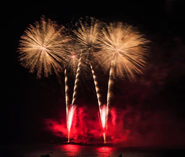 Beautiful colorful holiday fireworks — Stock Photo, Image