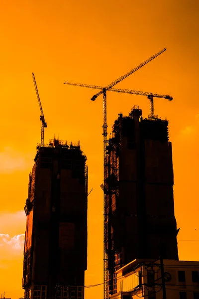Silhouettes de chantier — Photo