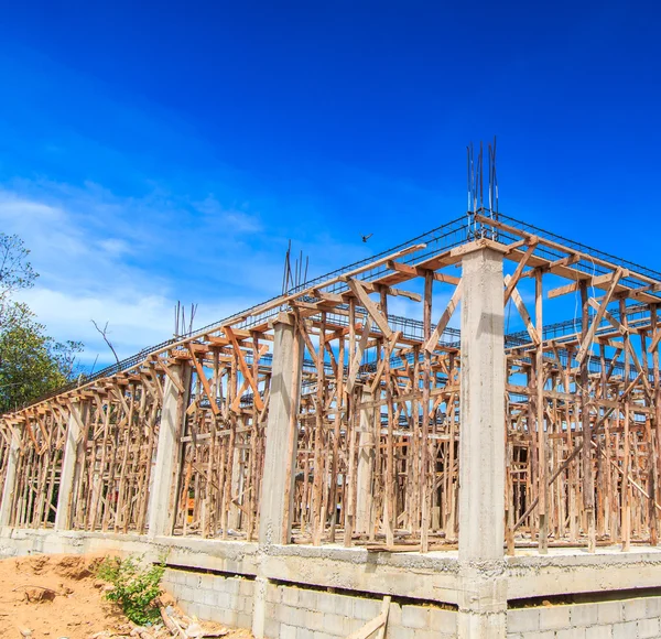 Träkonstruktion webbplats — Stockfoto