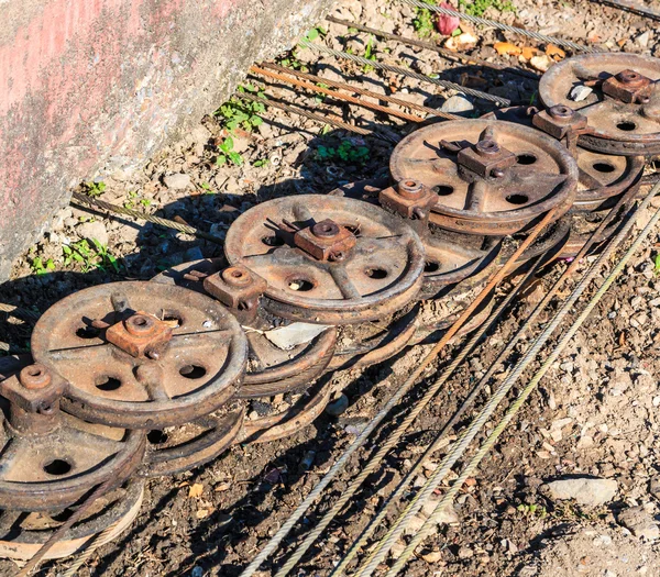 Chopped rail cars railroad — Stock Photo, Image