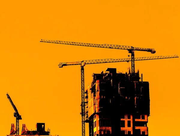 Construction site with cranes — Stock Photo, Image