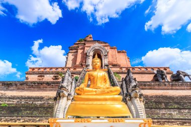 Wat Chedi Luang temple in Chiang Mai clipart