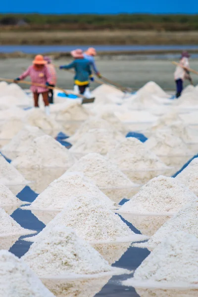 Campos de sal na Tailândia — Fotografia de Stock