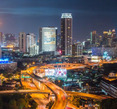 Thailan alacakaranlıkta Cityscape