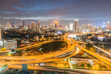 Thailan alacakaranlıkta Cityscape