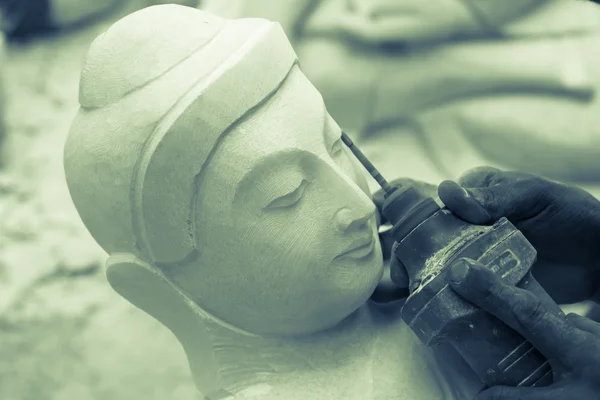 Marmorstaty Buddha — Stockfoto