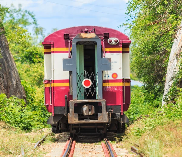 Träna på järnväg vägtunnel — Stockfoto