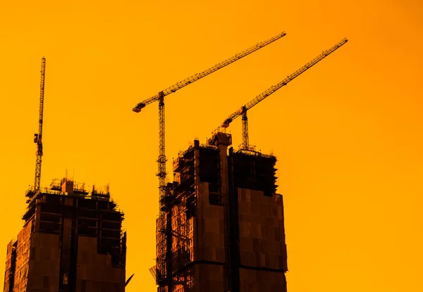 Construction Site silhouettes — Stock Photo, Image