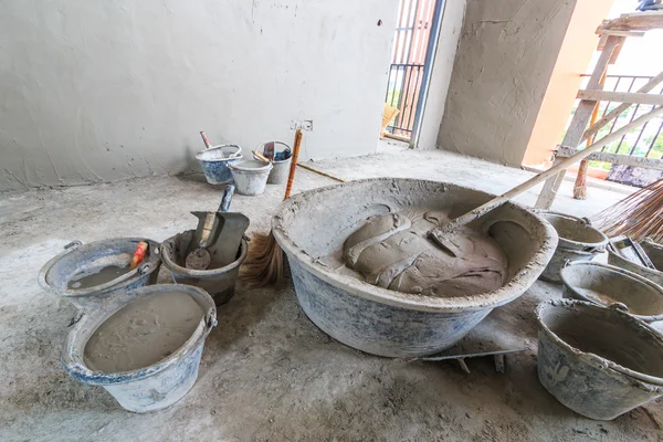 Cement tanks and cement mixers — Stock Photo, Image