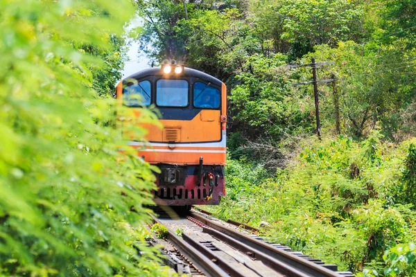Tåget kör förbi tunneln — Stockfoto