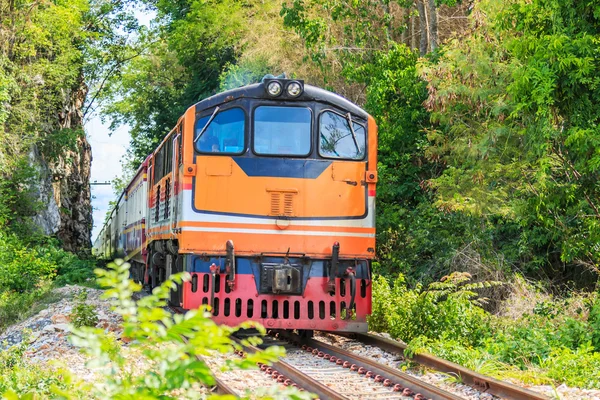 Tåget kör förbi tunneln — Stockfoto