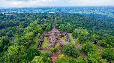 Prasat Phanom Rung manzaralı Phanom Rung Buriram Eyaleti, Tayland 'daki Tarihi Park.